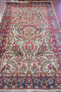 Teppich Kirman Lavar Az08387 248x156 Cm Iran Rot Beige Fantasie Blumen