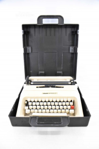 Máquina De Escribir Olivetti Letra 35 Beige Con Caja Negro