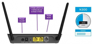 D1500 WiFi-N300 DSL Modem Router ADSL2+ o Fibra