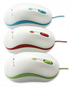 Mouse Ottico USB 800-1600 dpi Bianco/Blu