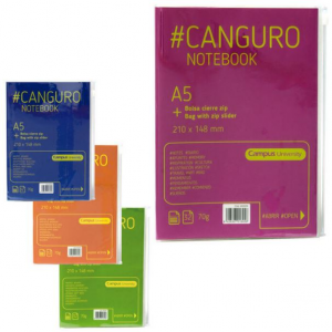 Notes/Taccuino A5 32ff 1R #Canguro Campus University c/tasca a zip