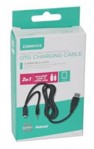 OTG Charging Cable 2-in-1 
microUSB + tablet plug