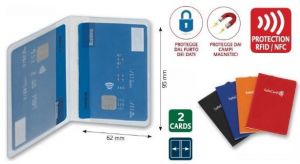 Portatess. SafeCard RFID 2 scomparti -PVC col..
