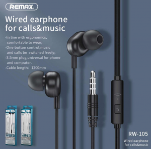 RW-105 in-ear Wired Earphone -Nero