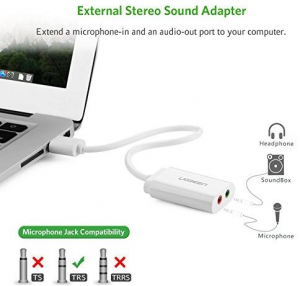 USB External Sound Card Adapter 2x 3,5mm (Microfono, Altoparlante)