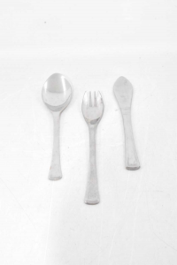 Cutlery Service From Fish Form 6 People Steel Amc 24 Pieces