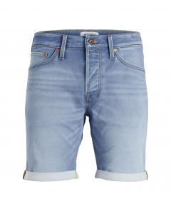 Bermuda jeans in cotone stretch lavaggio chiaro super stone washed