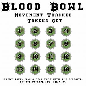 Blood Bowl Movement TrackerTokens Set (16)