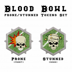 Blood Bowl Prone / Stunned Tokens Set (4)