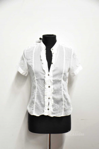 Camisa Mujer Burberry Blanco 100% Algodón Talla 40 M