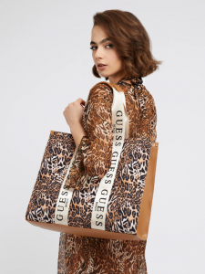 Guess Borsa Tote Stampa All Over Animalier