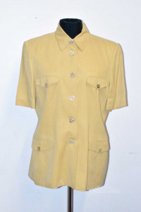 Jacket Woman Les Copains Yellow Mustard Size.46 Silk And Viscose