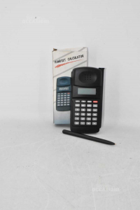 Calculator Shape Of Telephone Cabinet Vintage Black With Pen