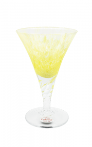 Coppa vetro soffiato graniglia gialla (6pz)
