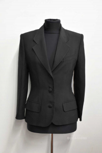 Jacket Woman Black In Cloth Tecnico Nicoletta Ruggiero Size 40-42
