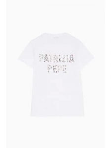 T-shirt ricamata a mano bianca Patrizia Pepe