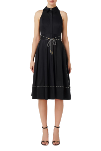 Chemisier Dress with Pleated Skirt