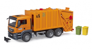 BRUDER MAN TGS camion trasporto rifiuti arancione 3760 BRUDER