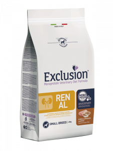 EXCLUSION MONOPROTEIN VET DIET  RENAL PORK & SORGHUM AND RICE SMALL BREED 2kg