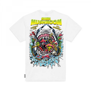MUSHROOM Maglietta Maniche Corte T-Shirt Shark White 