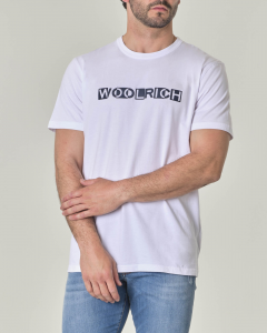 T-shirt Bianca con Taschino Woolrich