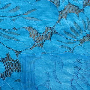 PIZZO FLOREALE ELASTICIZZATO - AZZURRO