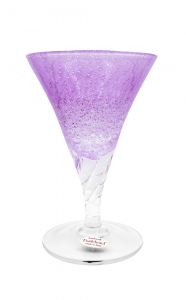 Ice Cream Sundae Glass Cup Lilac gold dust Transparent (6pcs)