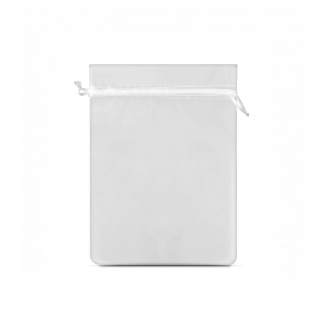Elegante sacchetto in organza bianco 10 x 15 cm