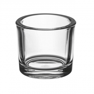 Portacandela cilindrico in vetro spesso trasparente