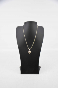 Silver Necklace 925 With Pendulum Shape Of Heart Bucherellato