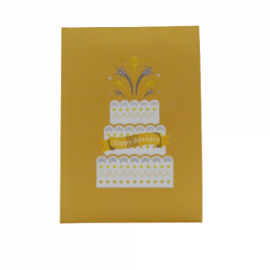 Origamo biglietto augurale torta a piani Happy Birthday