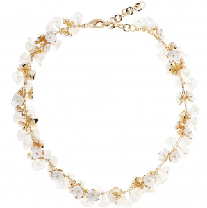 OTTAVIANI - Collana donna dorata con fiori di vetro resina e perle