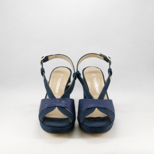 Sandalo cerimonia donna blu comodo.
