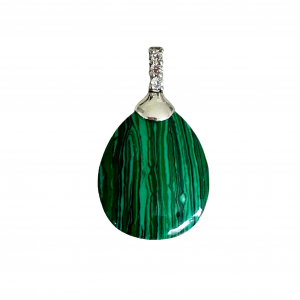 CIONDOLO CHARM MALACHITE CON ZIRCONI