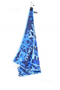 Bufanda Dkny 100% Seda Azul Azul Claro 52x52 Cm