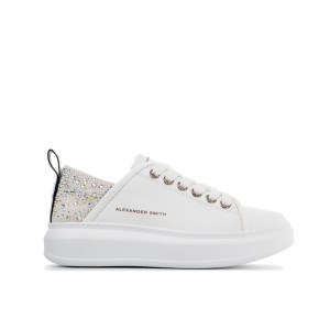 Sneakers bianche/argento strass Alexander Smith