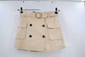 Miniskirt By Wallet Burberry Girl Size 14 Years With Belt Beige