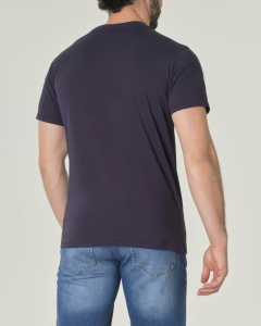 T-shirt blu mezza manica in jersey di cotone con stampa Summer Fling