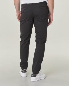 Pantalone chino nero in leggero cotone elasticizzato