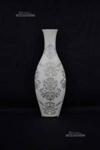 Vaso In Ceramica Bianco Altezza 35.5 Cm