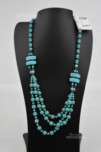 Stone Necklace Turquoise Length 29 Cm