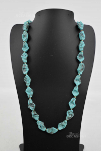 Stone Necklace Natural Turquoise Length 30 Cm
