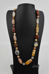 Stone Necklace Mixed Color Length 30 Cm