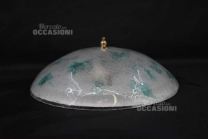 Ceiling Light Glass With Details Green 35 Cm