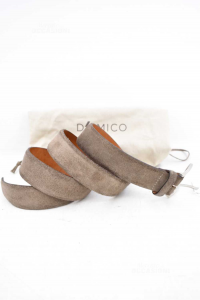 Belt Man Damico True Leather Suede Size.95 / 100 Color Where Grey