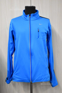 Sweatshirt Man Nike Running Size S Light Blue