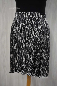 Skirt Stefanel Woman Fantasy Grey Size 36 100% Silk New