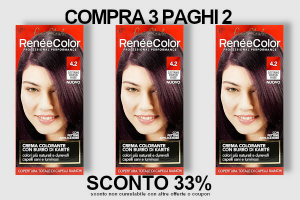 Renée Color crema colorante 4.2 Castano Rosso Irisé offerta 3x2