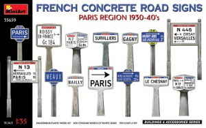 1/35 French Concrete Road Signs 1930-40s Paris Region