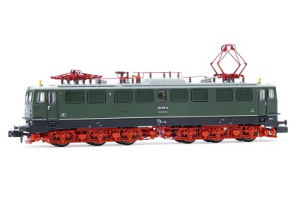DR, locomotiva elettrica classe 251, livrea verde con chassis rosso, ep. IV
